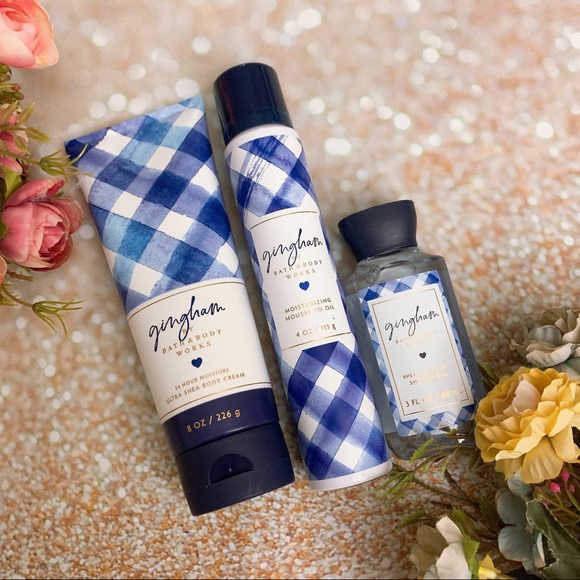 Bath and body works Gingham mousse to oil bodycare